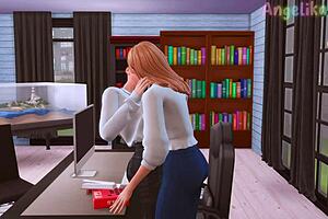 Futanari Boss Seduces Secretary With Huge Dick Deep Throat In Sims Anime Hentai