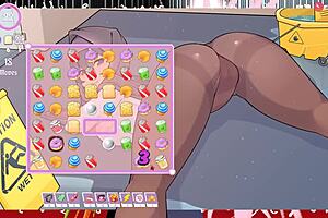 tsundere milf in hentai game gets public creampie from muslim boss with tight pussy at work