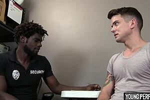 Black Cop Seduces Straight Teen with Monster Cock