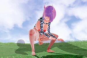 big ass and tits in 3d hentai squirting and creampie