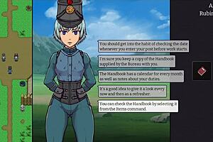 A mature milf works as border guard after war, in anime hentai with big tits and ass