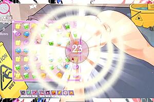 tsundere milf in hentai game gets public creampie from muslim boss with tight pussy at work