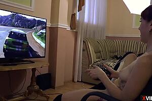 crazy girlfriend reaches orgasm with toys and fetish play