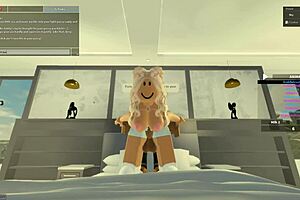 Blonde bitch rides monster cock in doggystyle blowjob