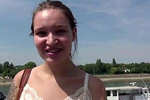 german scout bangs 19-year-old student mia in public anal