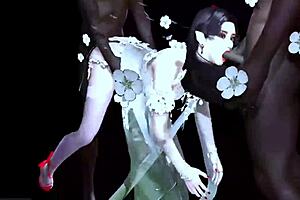 Two BBCs Pound Big-Boobs Chick in Wild 3D Animation 244. It’s Insane!