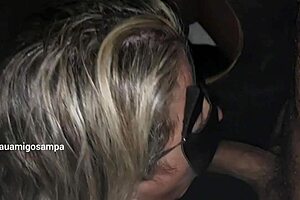 Blonde Wife Taken to Glory Holes by Cuckold Husband