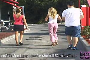 two bffs flash fast food employees suggestively