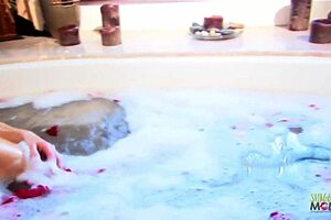 blonde cutie licked and pounded hard in steamy bathtub scene