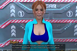 Stranded in space 33: first kiss with redhead haylee in 3d anime dating sim