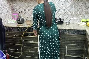 indian punjabi stepmom gets slammed hard by big shaft in kitchen chaos