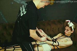 Casey and David in bondage mouth fucking 😈