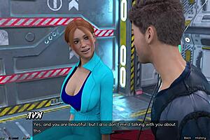 Stranded in space 33: first kiss with redhead haylee in 3d anime dating sim