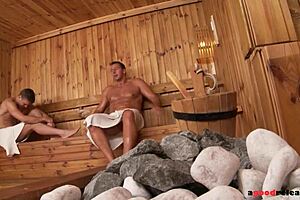 Fitness and hardcore threesome with European teens and bodybuilders