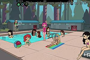 in camppinewood, you explore all scenes with wendy, featuring her tits and sex in this hentai game