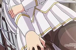 this young cute girl got anal creampied and squirted in hentai!