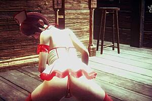 I'm the patient giving Japanese nurse Ayumi a hot sample in the hospital