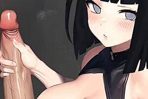 Hinata Gives HOT HANDJOB POV On BIG COCK In Anime Hentai