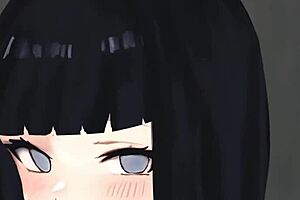 Hinata Gives HOT HANDJOB POV On BIG COCK In Anime Hentai