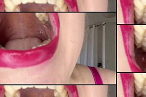 I have this secret lips obsession with bimbo goddesses in lingerie and huge bras, licking tongues with lipstick on.