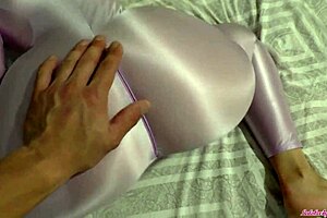 Babe In Sexy Nylon Jerking Off Close Up