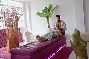 Colombian hottie gets massage and dick.