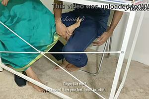 My desi teacher surprised me with an amazing footjob session 😍