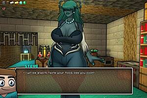 In this horny parody, a milf with big tits and ass plays hornycraft game in usa.