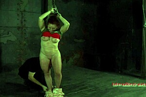 Gagged Girl Punished with Painful Toy Playing in Garage