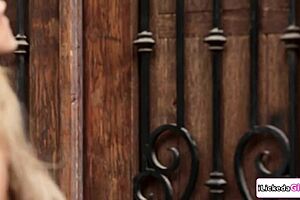 the big tits lesbian scissored her shaved pussy against her blonde stepsis in lingerie