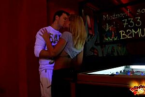 Agata experiences public anal sex in the video game room