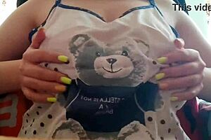 shy stepsister shows big tits to camera instead of studying