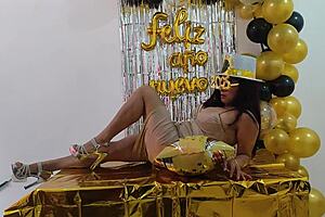 Hot Busty Executive Fantasizes About Sex on New Year's Day