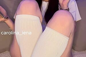 Italian girlfriend humiliates her cuckold boyfriend with JOI and CEI.