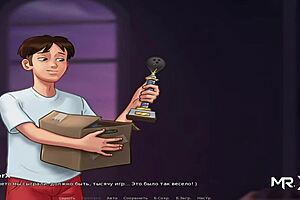 Mature milf enjoys big ass sex in summertime saga game.