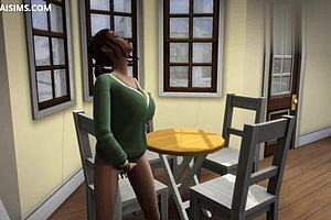 gorgeous teen catches her roommate naked, leading to horny kitchen encounter at hentaisims.com