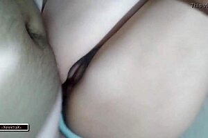 Desperate latina couple fucks cousin in car while parents sleep