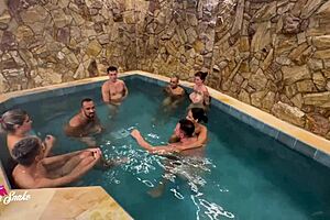 Latina MILF in see-through outfit enjoys motel party.