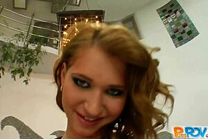 pure pov cutie sucks my cock and swallows cum