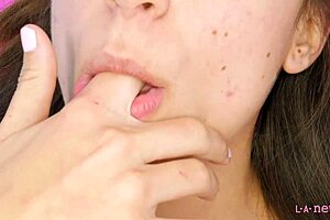 ordinary cute teen 18+ poses naked on sofa