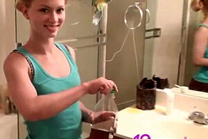 yo, watch blonde petite 18+ Emi Clear shave everything smooth