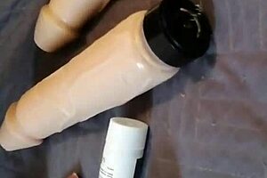 latina babe masturbates anal close-up, begging for penetration with dildo and toys