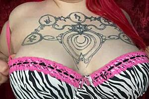 sexy bbw massages big tits with oil