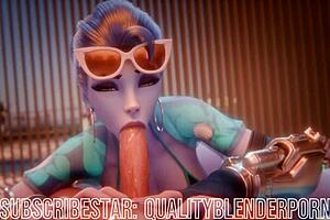 Widow Deepthroats Cock on Beach