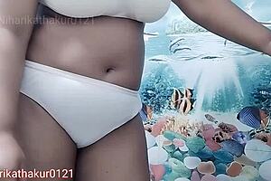 Beautiful teen enjoys a relaxing bath with a beautiful body and perfect breasts