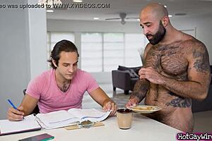 guy gets aroused by his hairy stepdad - gay porn?