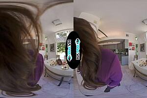 april valentino teases on the pool table then gets fucked hard in vr