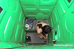 Milf Wants To Suck Cock At Porta Gloryhole In Public!