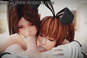 Ball Sucking Sluts In 3D SFM Cartoon Double Monster Cock Action
