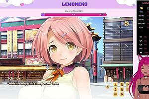 I moaned loudly as Vtuber Lewdneko played Love Cubed part 8 with huge tits.
